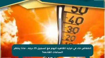 انخفاض حاد في حرارة القاهرة اليوم مع تسجيل 25 درجة.. ماذا ينتظر الساعات القادمة؟
